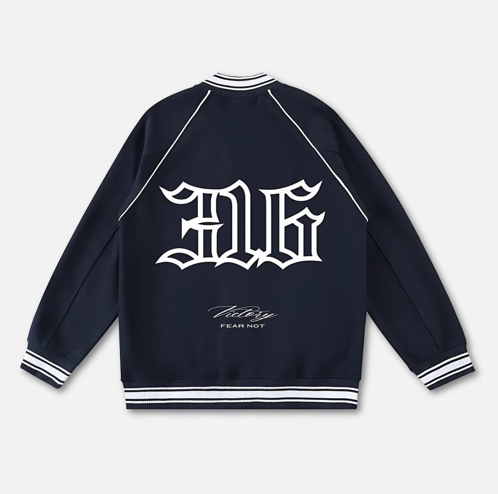 316 Contrast Trim Varsity Jacket 