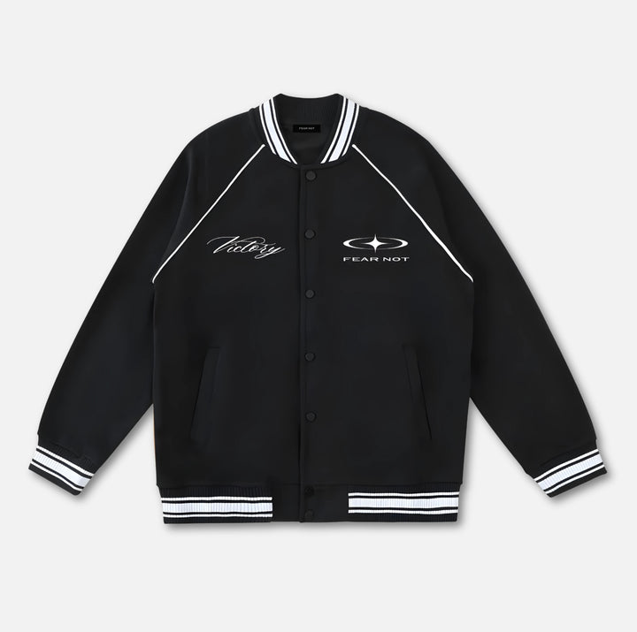 316 Contrast Trim Varsity Jacket Black 2XS 