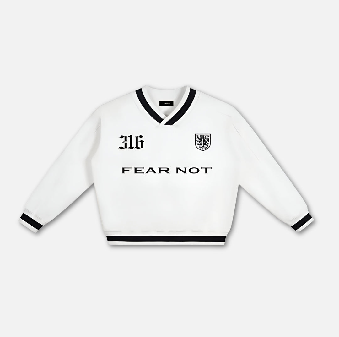 316 Crest V-Neck Sweatshirt - White White S 