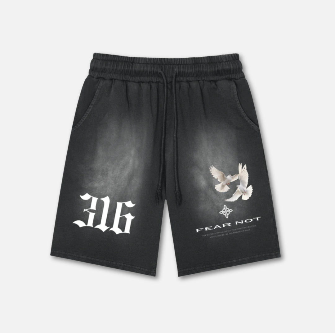 316 Dove Washed Cotton Shorts Black S 