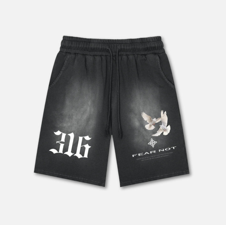316 Dove Washed Cotton Shorts Black S 