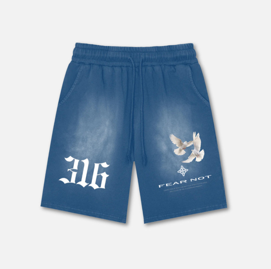 316 Dove Washed Cotton Shorts Blue S 