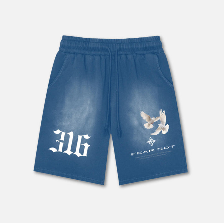 316 Dove Washed Cotton Shorts Blue S 