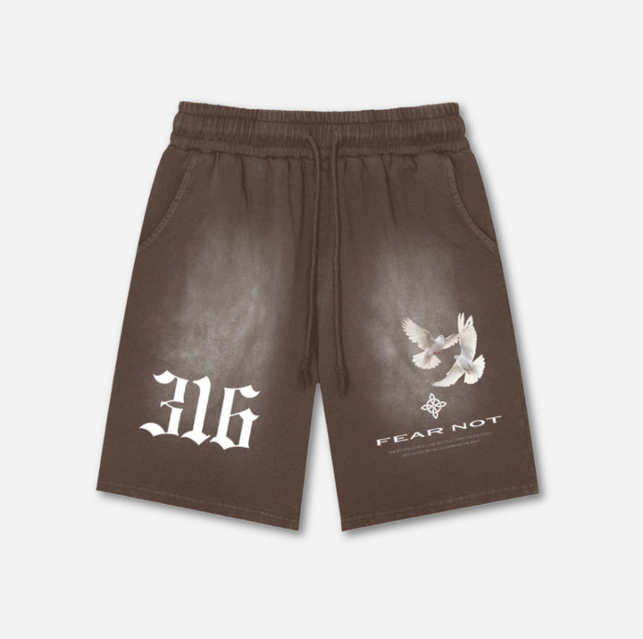 316 Dove Washed Cotton Shorts Brown S 