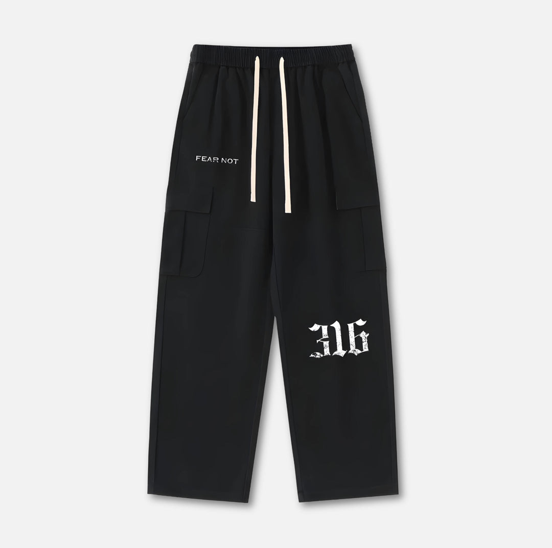 316 Drawstring Cargo Pants Black S 