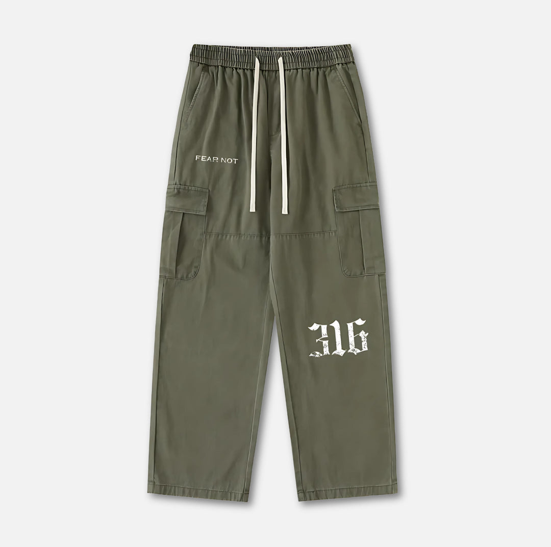316 Drawstring Cargo Pants Green S 