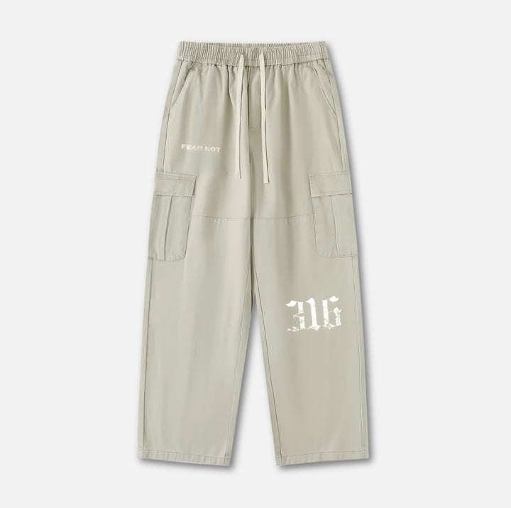 316 Drawstring Cargo Pants Light Gray S 