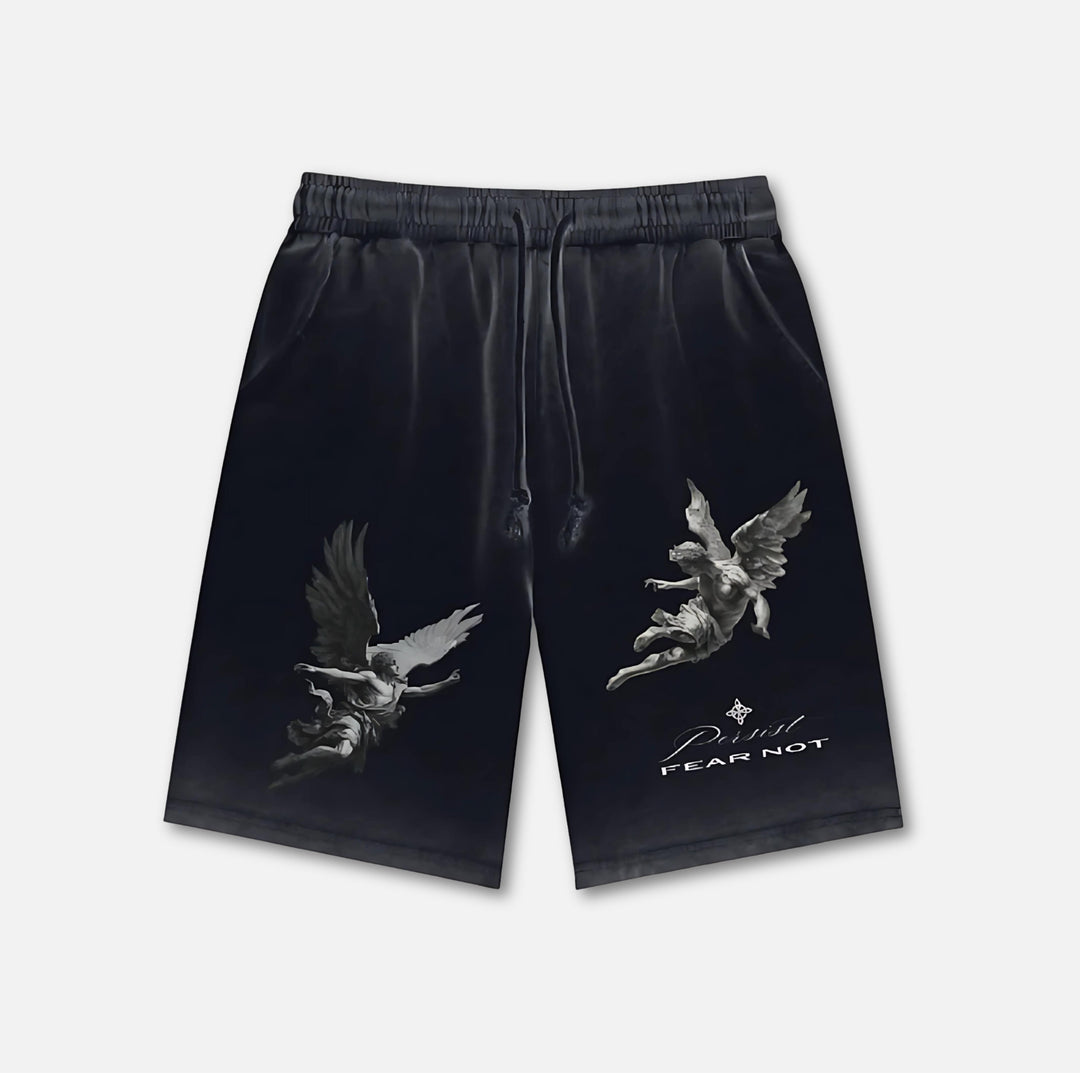 Angelic Warfare Reverse Dyed Shorts Black S 