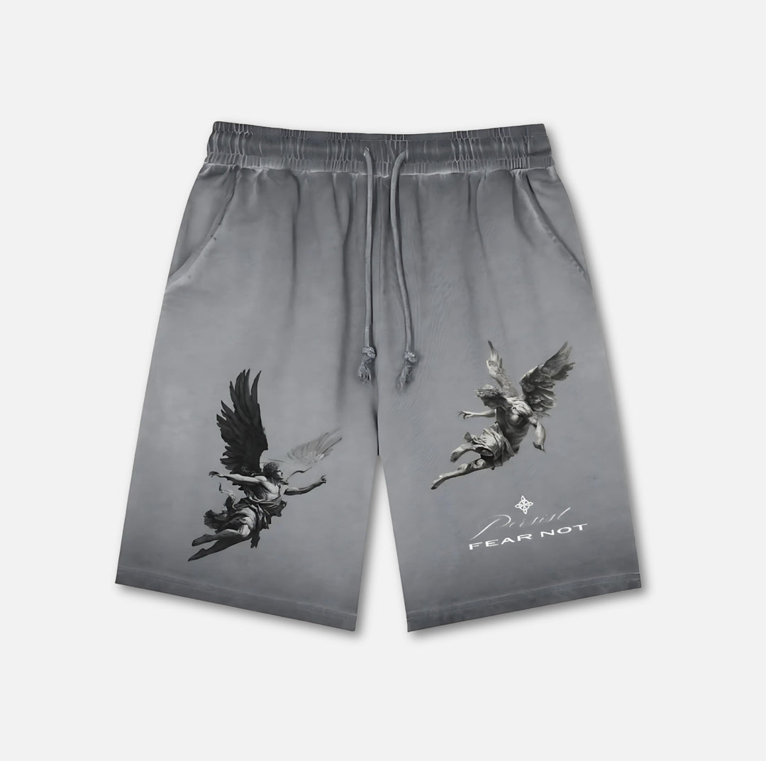 Angelic Warfare Reverse Dyed Shorts Dark Gray S 