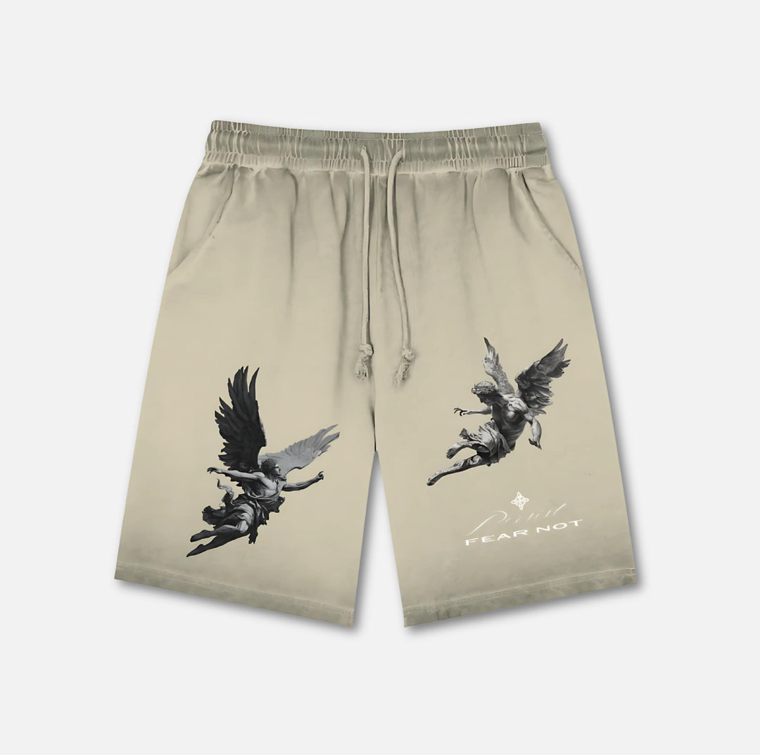 Angelic Warfare Reverse Dyed Shorts Khaki S 