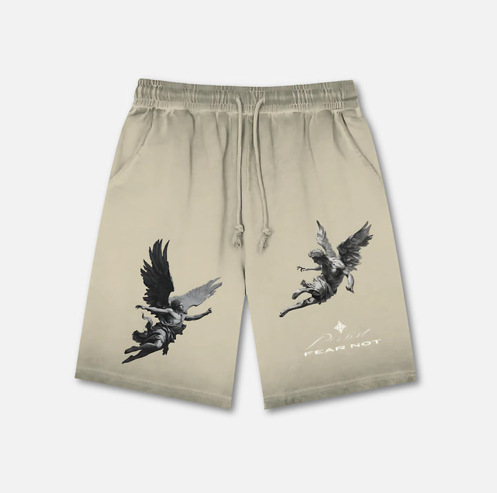 Angelic Warfare Reverse Dyed Shorts Khaki S 