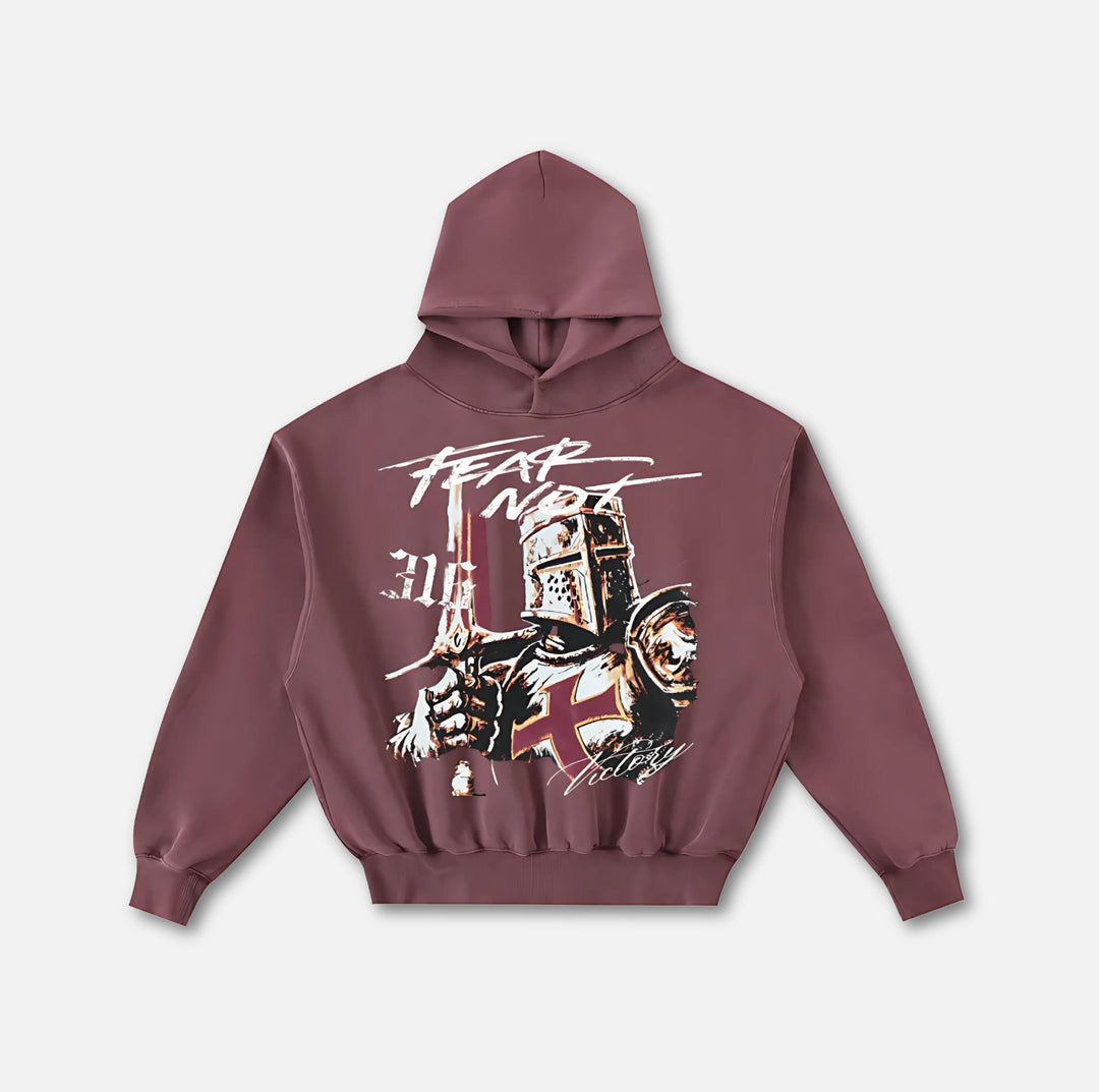 Armor of God Frayed Hoodie Red S 
