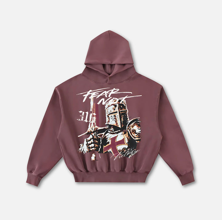 Armor of God Frayed Hoodie Red S 
