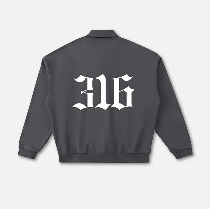 Crest Long-Sleeve Polo Sweatshirt 