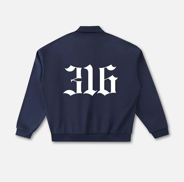 Crest Long-Sleeve Polo Sweatshirt 