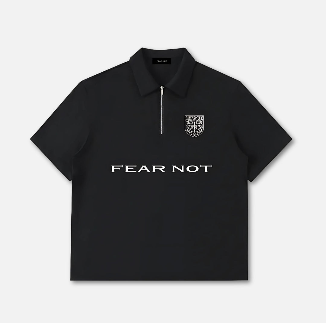 Crest Quarter-Zip Polo Shirt Black S 