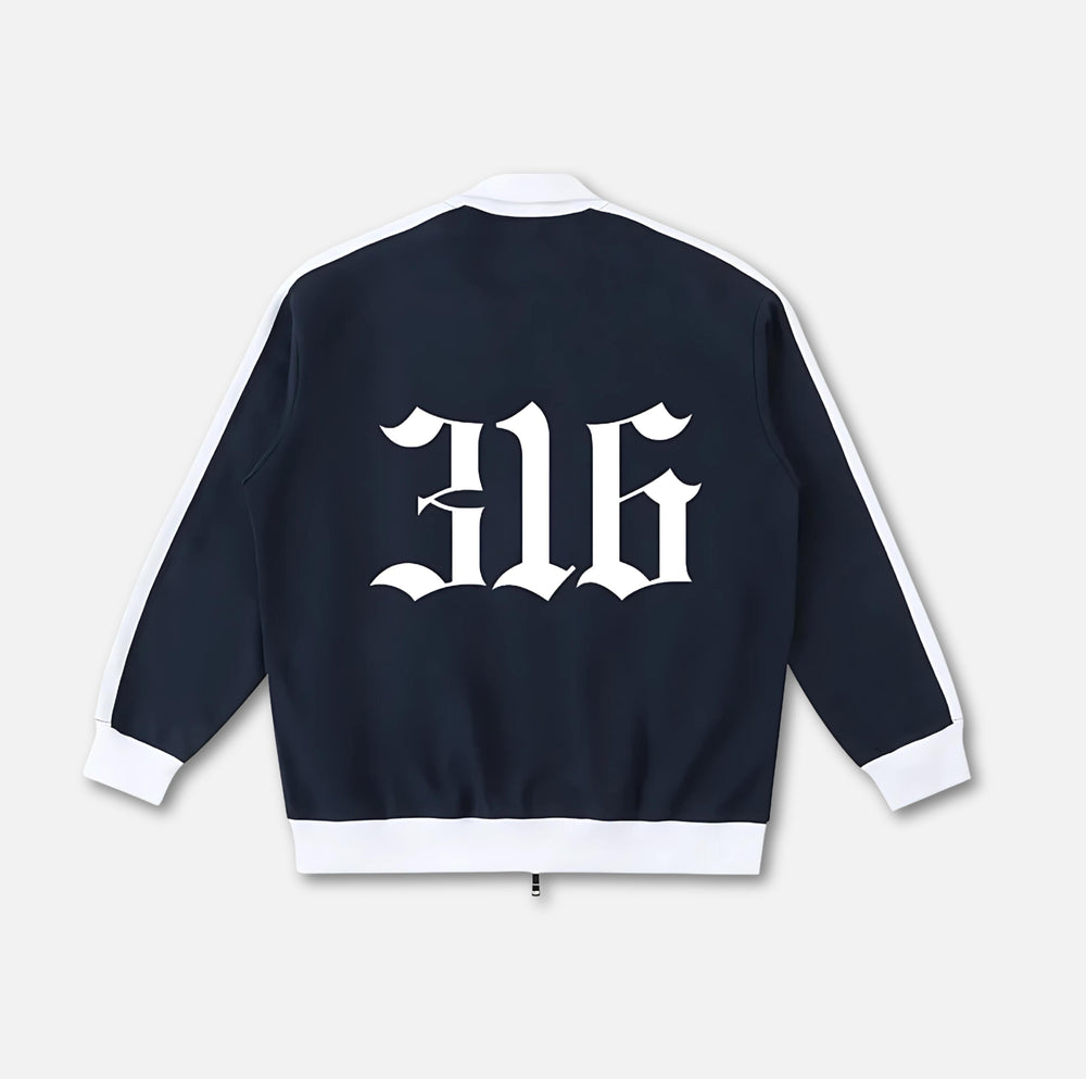 Crest Script Contrast Trim Jacket 