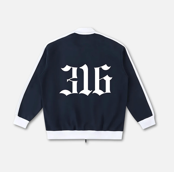 Crest Script Contrast Trim Jacket 