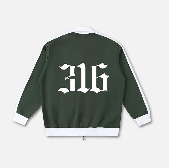 Crest Script Contrast Trim Jacket 