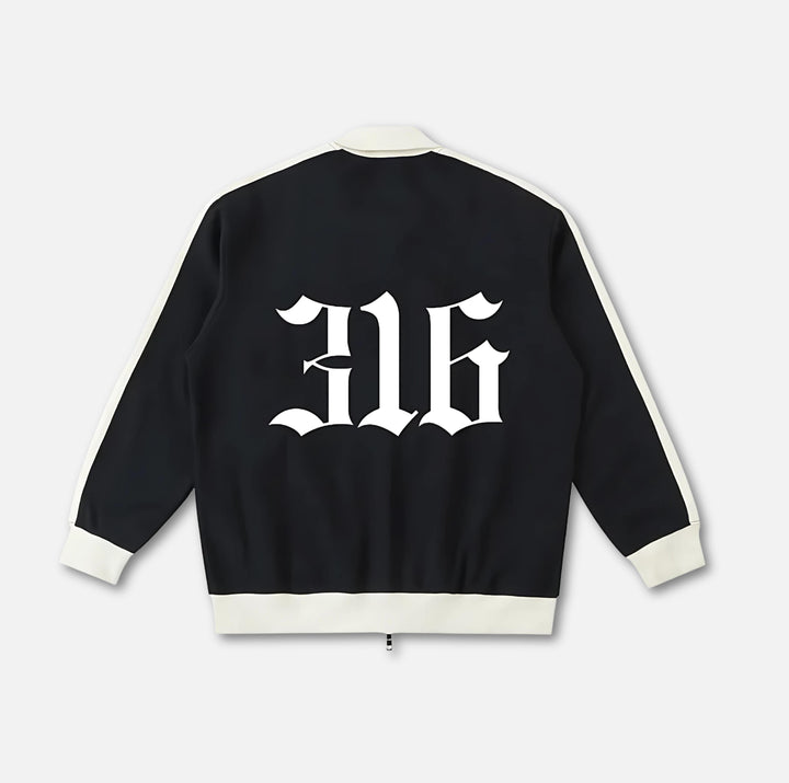 Crest Script Contrast Trim Jacket 
