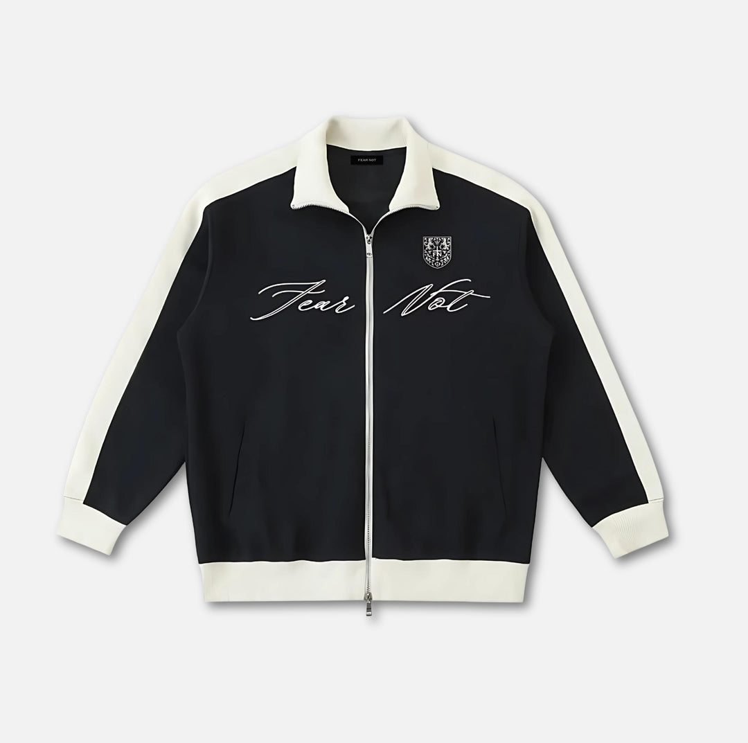 Crest Script Contrast Trim Jacket Black 2XS 