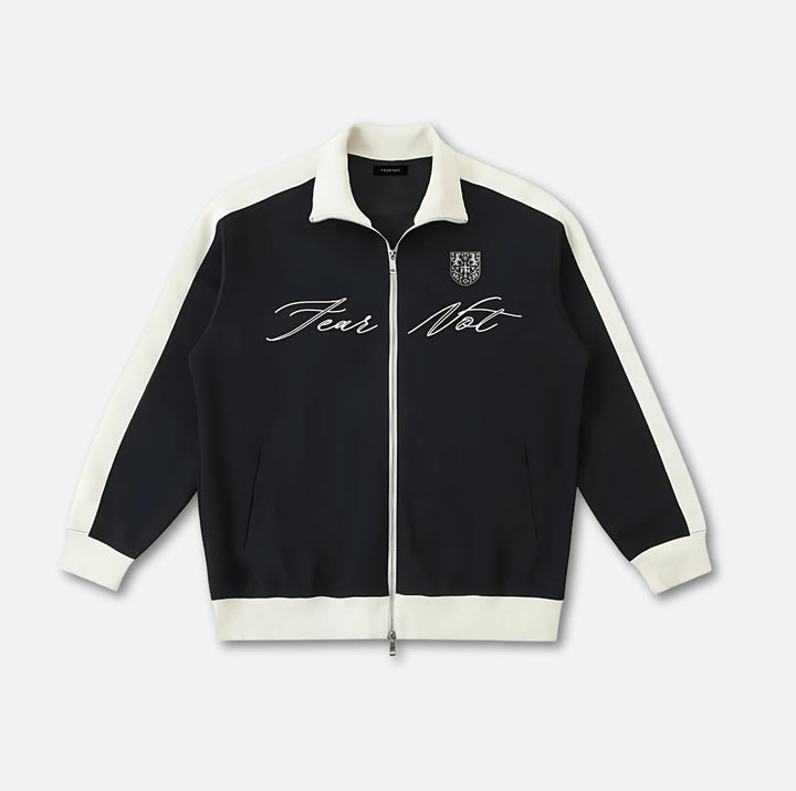 Crest Script Contrast Trim Jacket Black 2XS 
