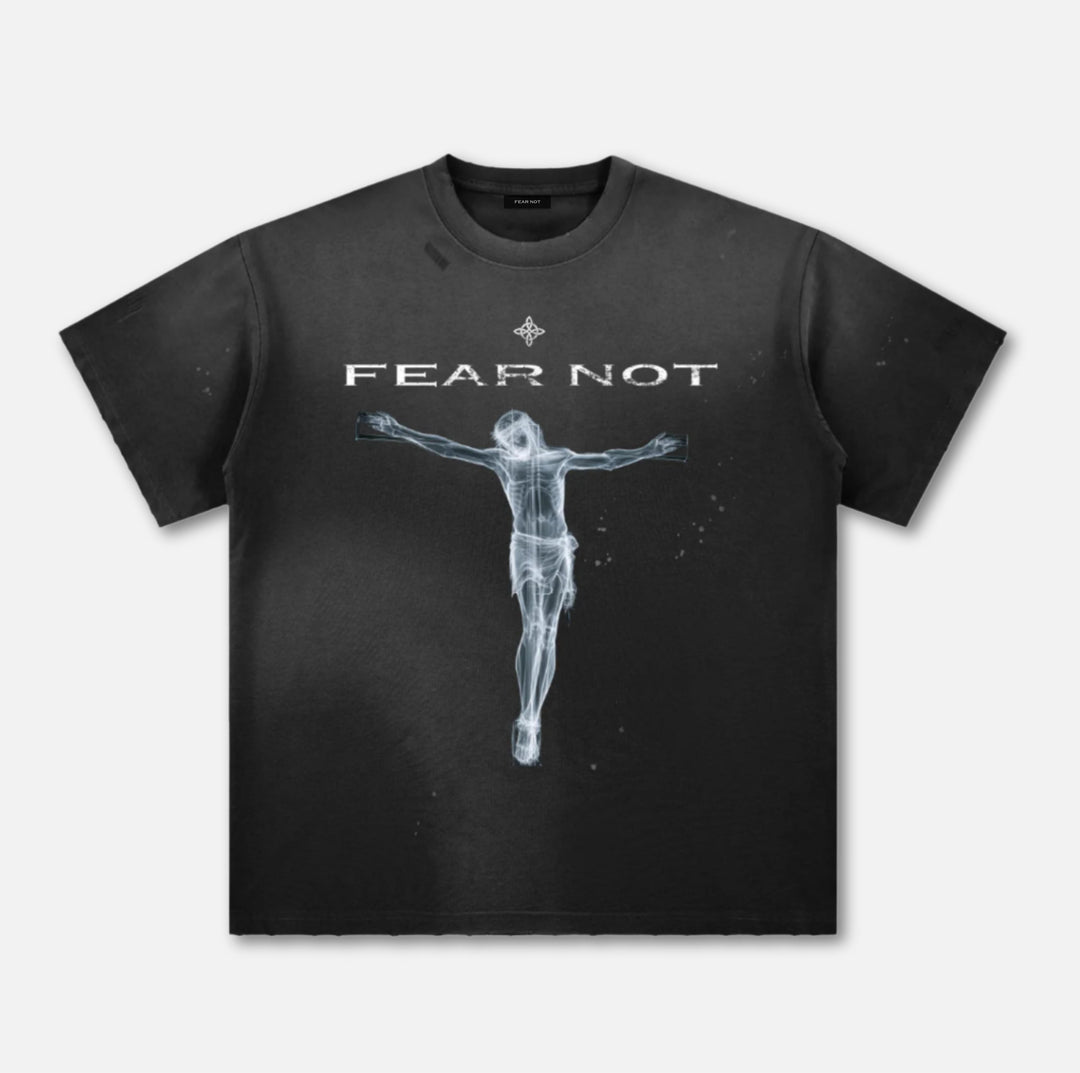 Crucifix Hand-Painted Tee Black S 