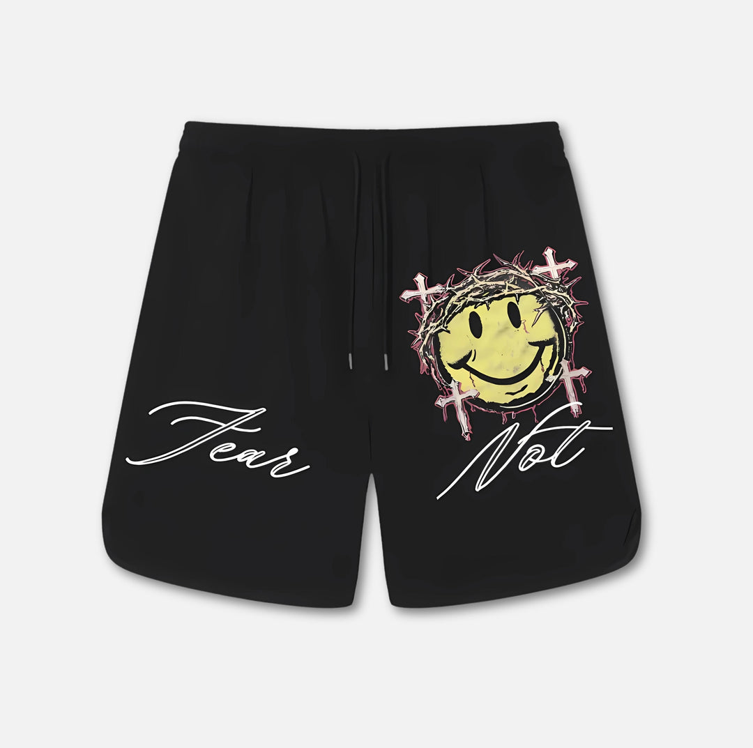 Smiley Crosses Shorts Black S 