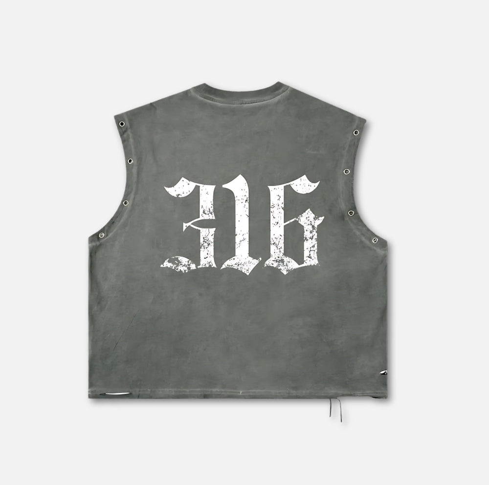 Smiley Savior Distressed Tank Top 