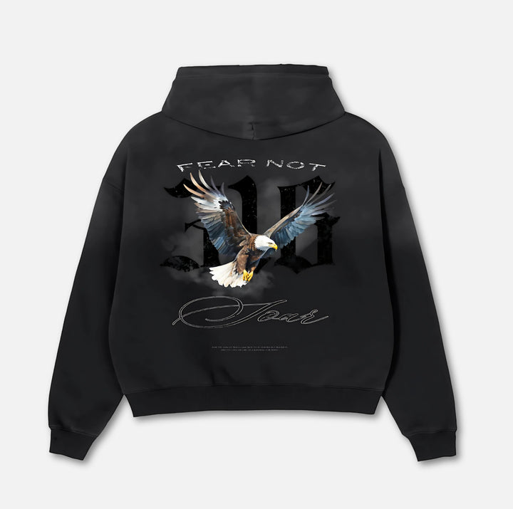 Soaring Eagle Frayed Hoodie Black S 