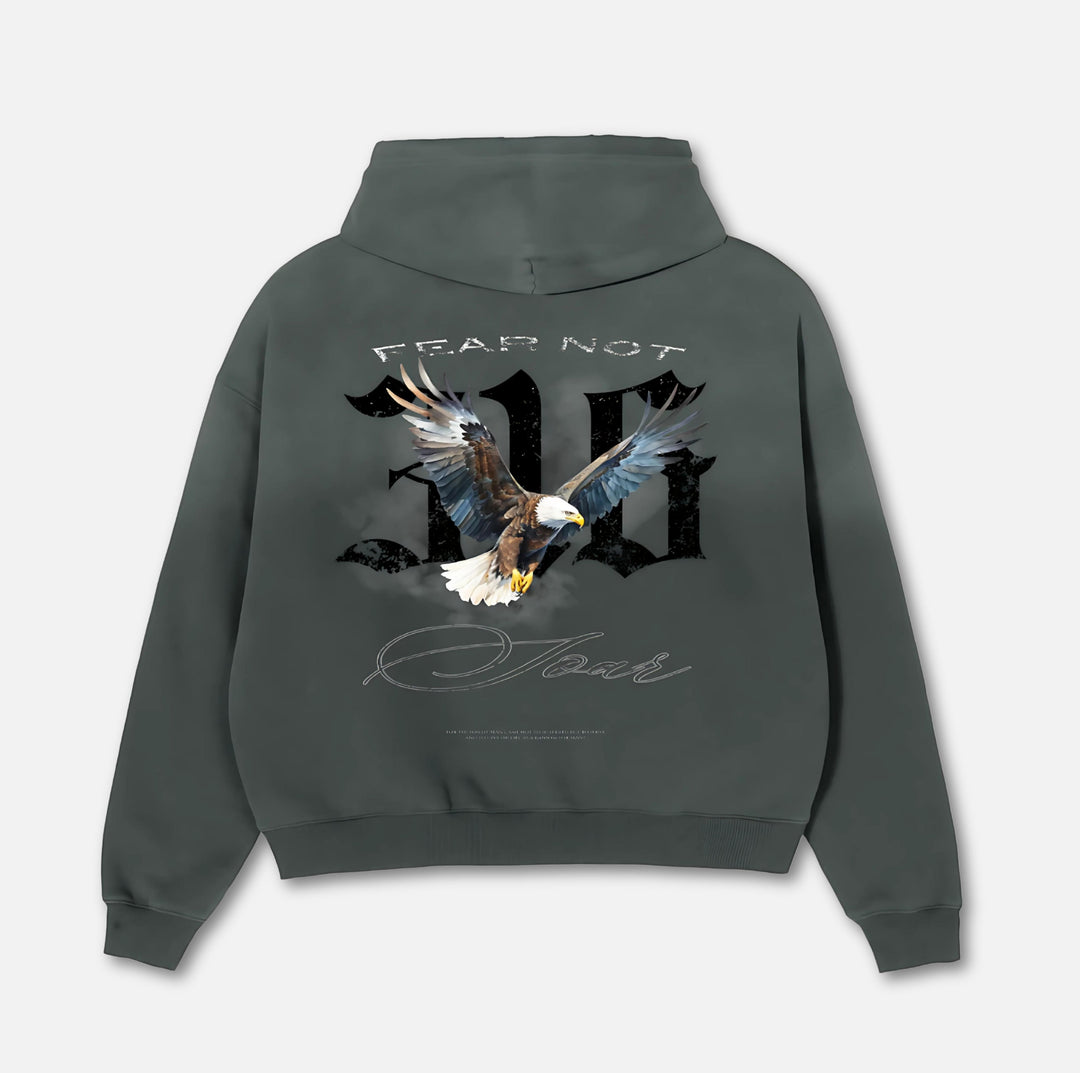 Soaring Eagle Frayed Hoodie Gray S 