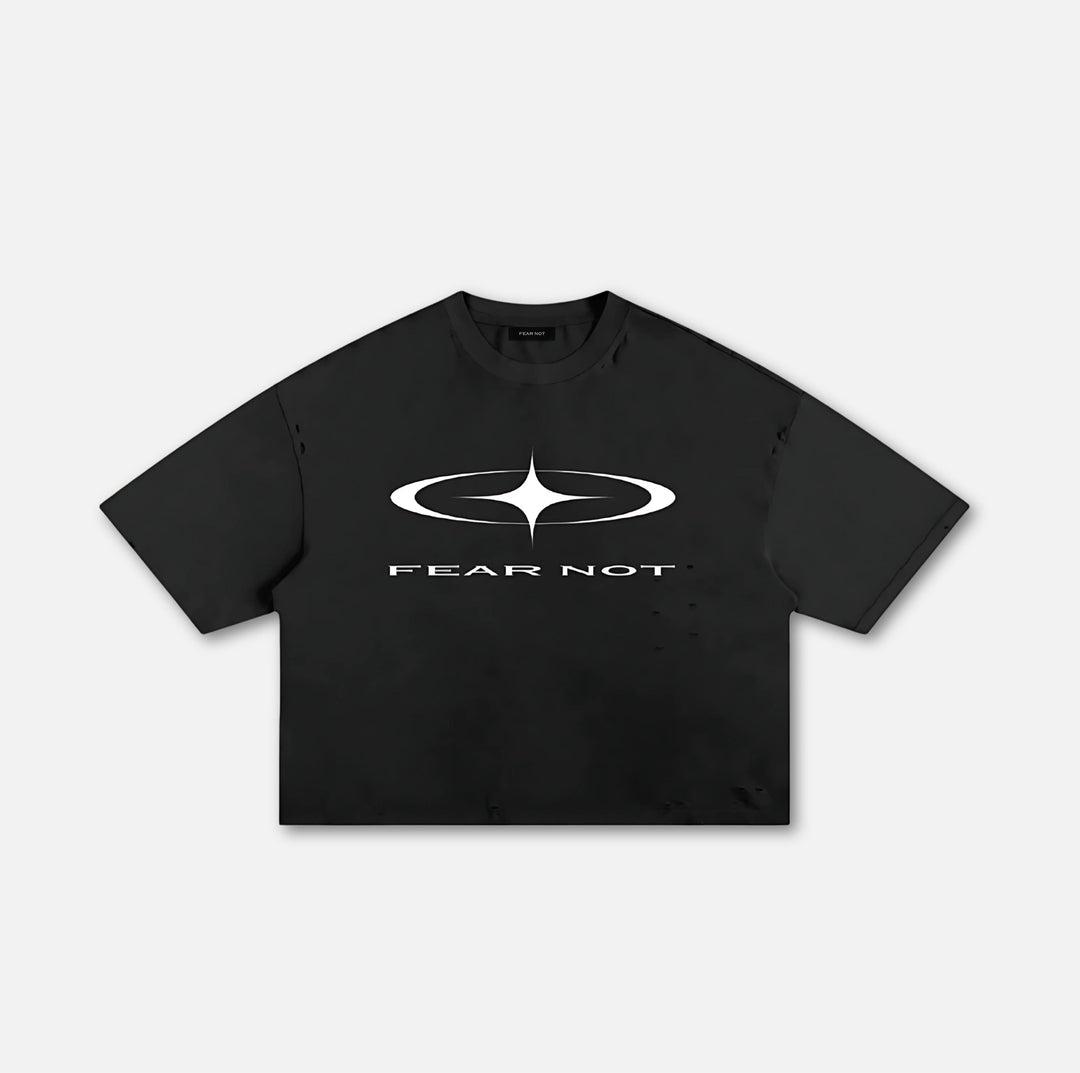 Starcross Frayed Boxy Tee Black S 