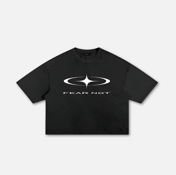 Starcross Frayed Boxy Tee Black S 