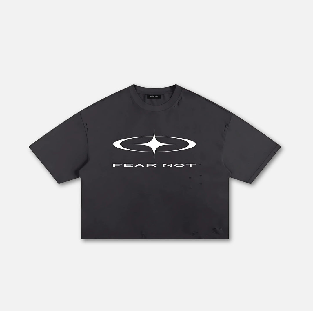 Starcross Frayed Boxy Tee Wash Black S 
