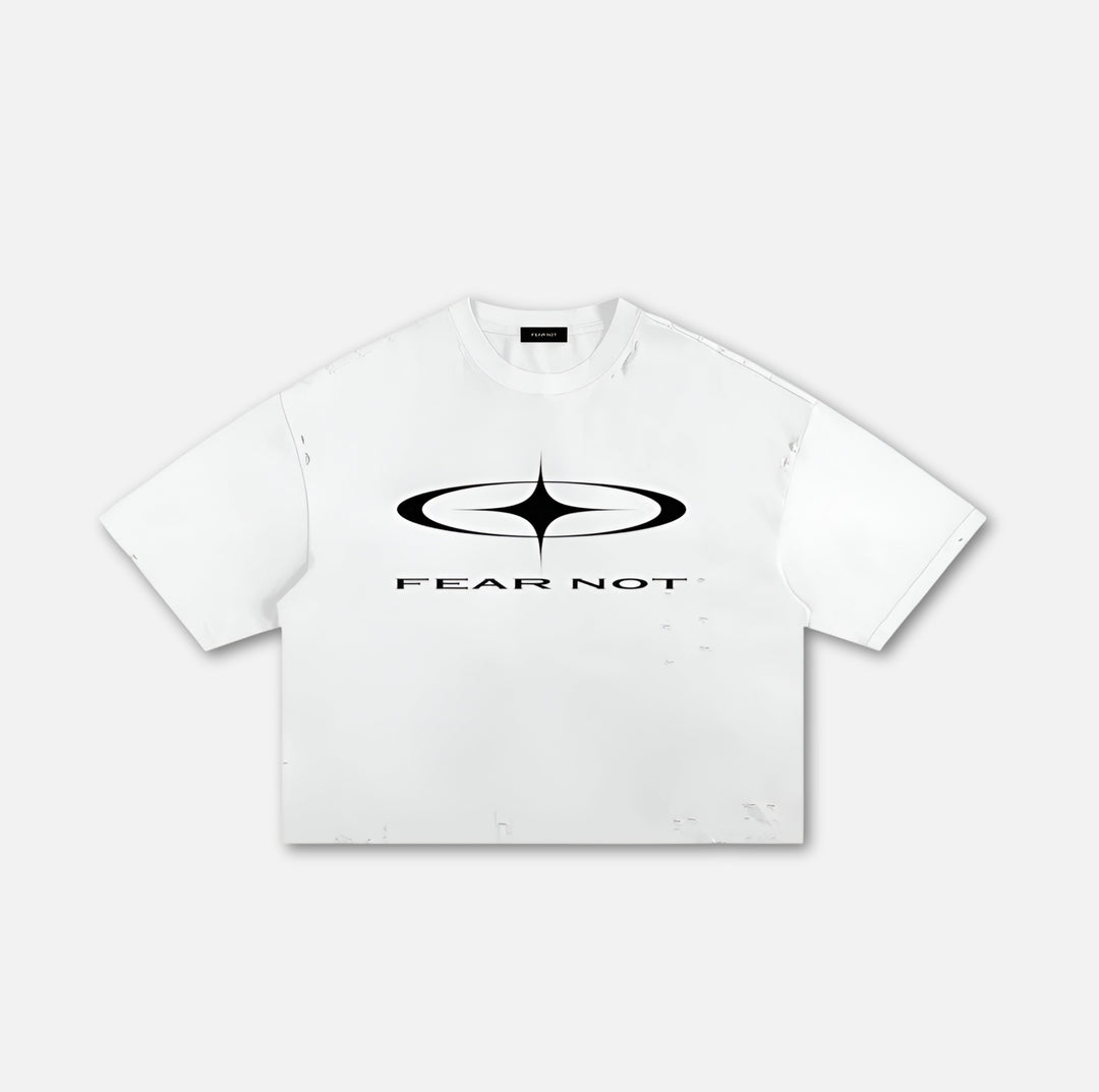Starcross Frayed Boxy Tee - White White S 