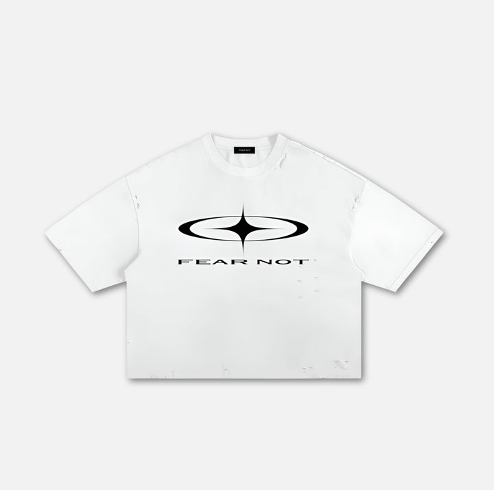 Starcross Frayed Boxy Tee - White White S 