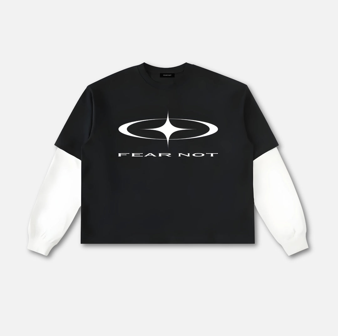 Starcross Layered Contrast Sleeve Tee - Black Black S 