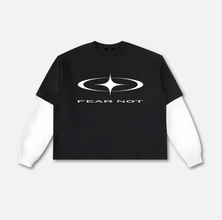 Starcross Layered Contrast Sleeve Tee - Black Black S 