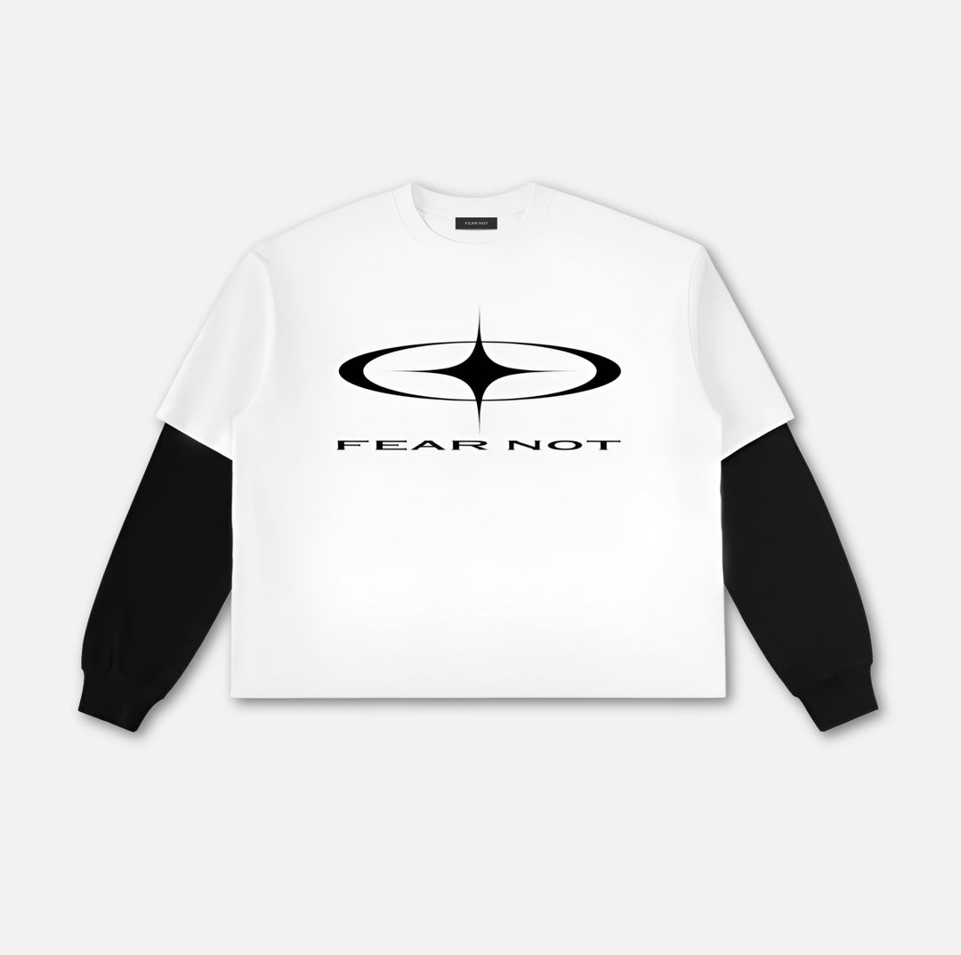 Starcross Layered Contrast Sleeve Tee - White White S 