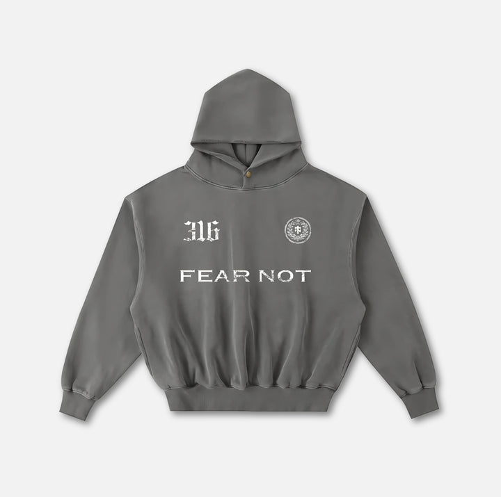 Wreath Crest Frayed Hoodie Dark Gray S 