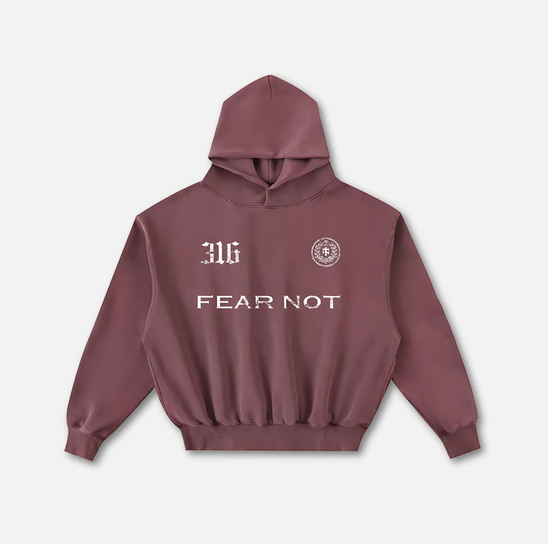 Wreath Crest Frayed Hoodie Red S 