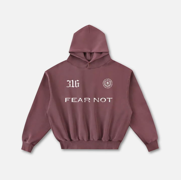Wreath Crest Frayed Hoodie Red S 