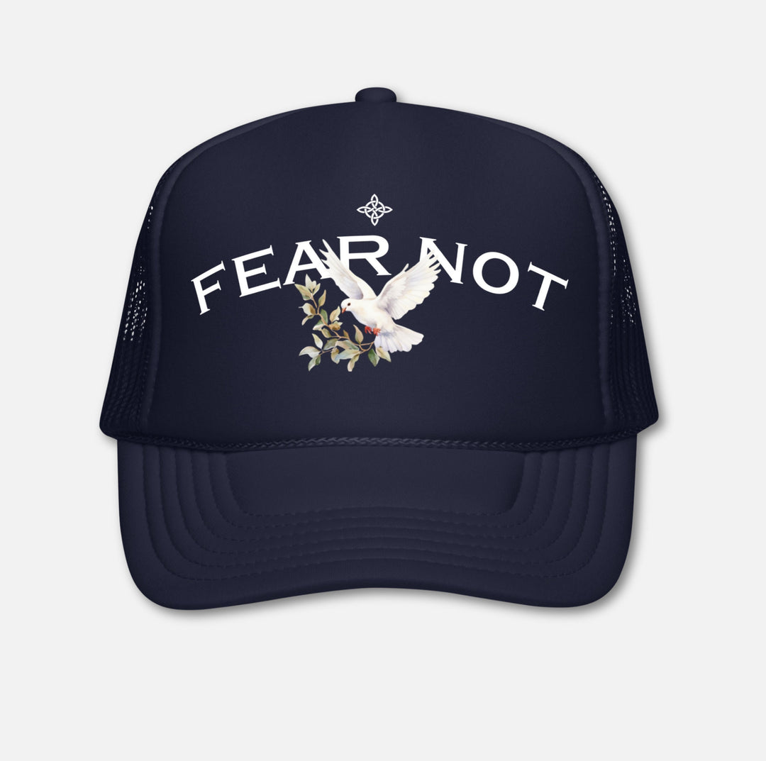 Wreath Dove Trucker Hat Navy 