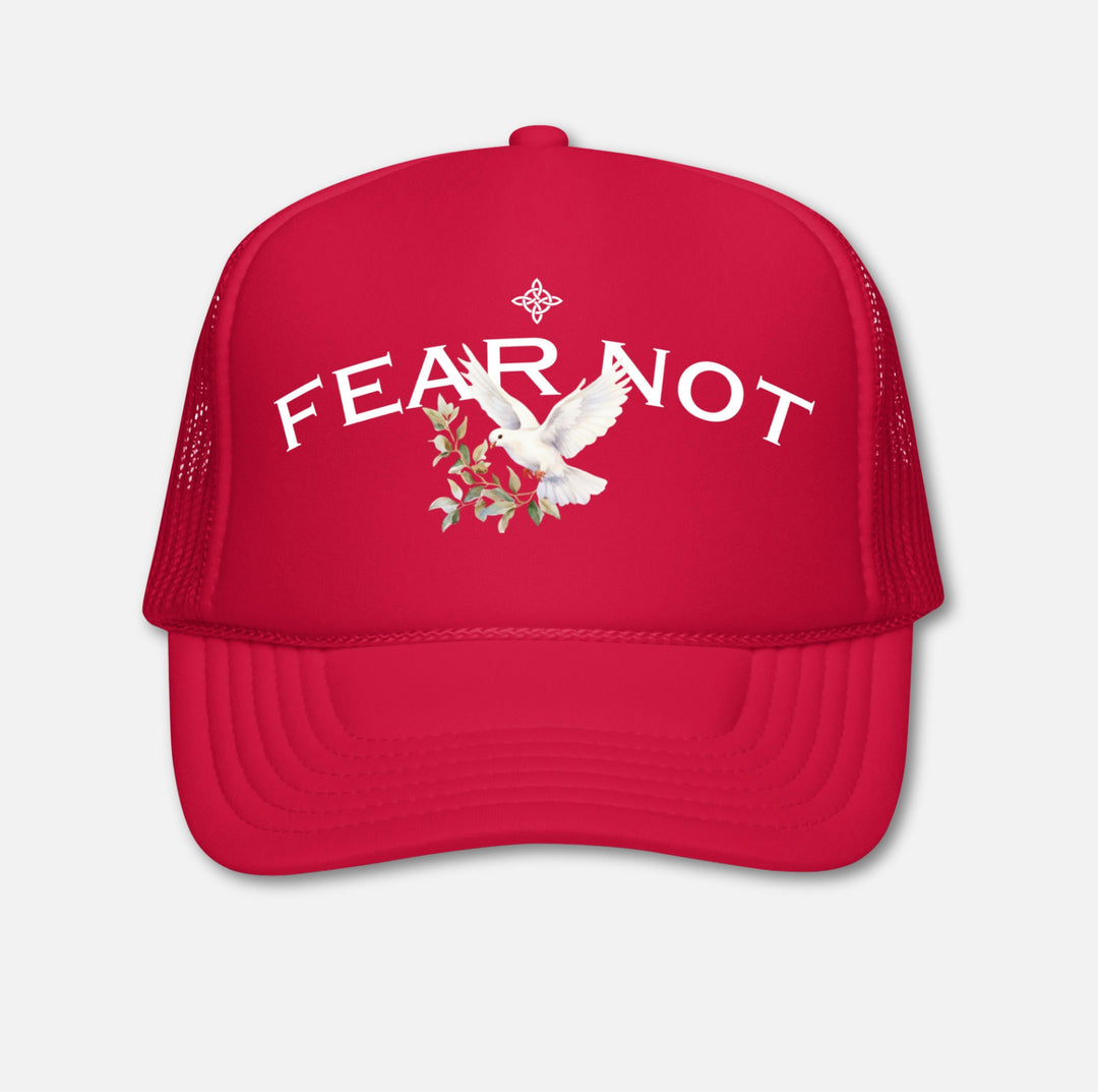 Wreath Dove Trucker Hat Red 